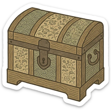 a chest, ukiyo-e style sticker