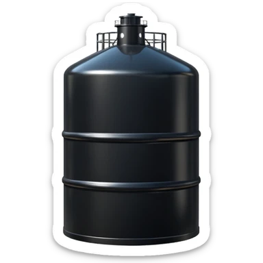 generate a beautiful big black oil storage tank. realistic and cinematic. glossy. 4 different options sticker