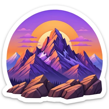 mountain sunrise sticker