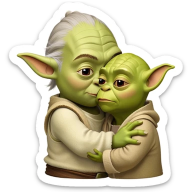 Shrek kissing yoda sticker