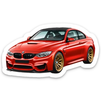 Modified Bmw m4 red colour sticker