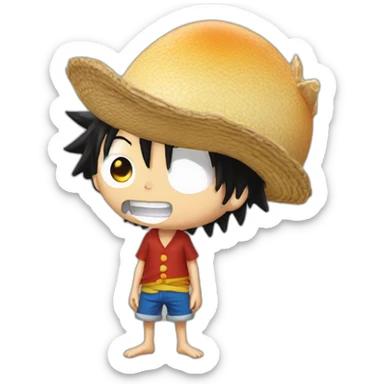 Luffy qui mange un oeuf d'Autruche sticker