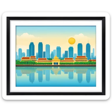 vietnam skyline, borderless sticker