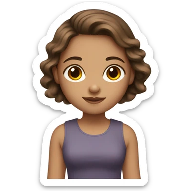 3 girls, one with brown hair brown eyes and medium light skin  sticker