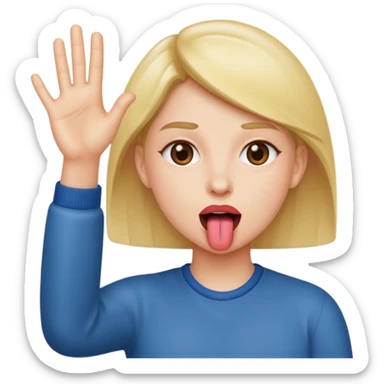 Tongue Out hands to the side ￼ sticker