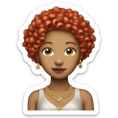 make a lesbian princess pop star with red curly hair  sticker