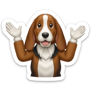 bassethound clapping with text say claps sticker