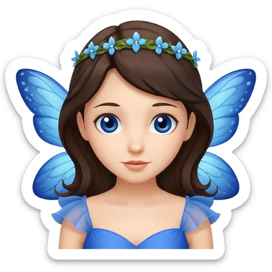 brunette fairy in blue dress  sticker