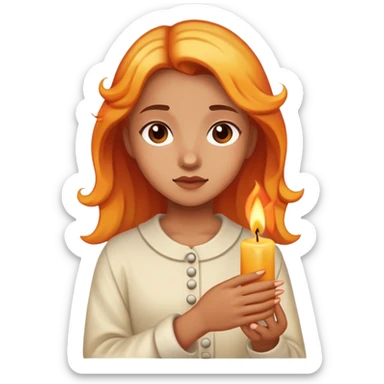 girl with a candle sticker