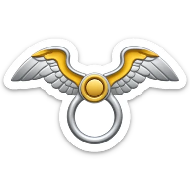 metal wing nut with two grips. sticker