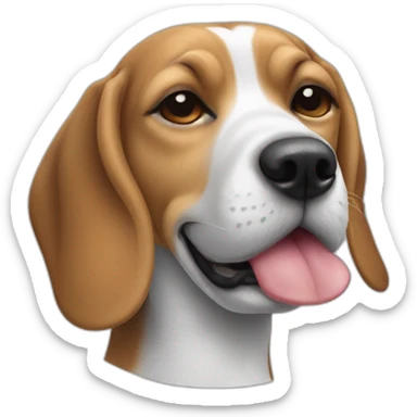 grey beagle sticking tongue half out while sleeping sticker
