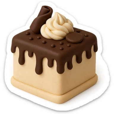 square fondant cake with chocolate drizzle sticker