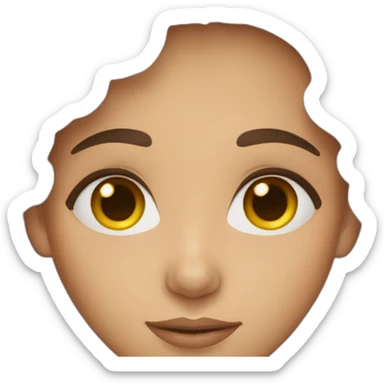 brunette woman with wavy brown hair and brown eyes sticker