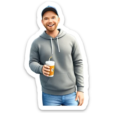 boys enjoying drinks outdoors sticker