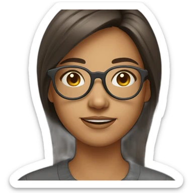 Girl with spectacles sticker