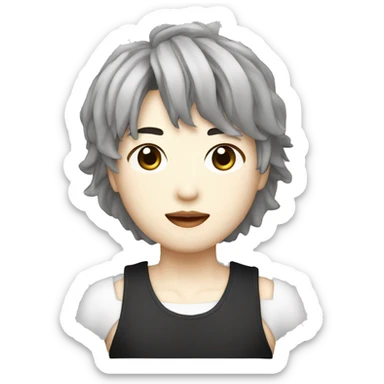 kpop singer Min Yoon-gi (Suga), with 3D style and white border sticker
