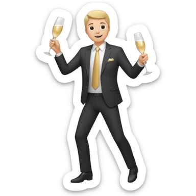 businessman celebrating full body sticker