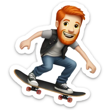 a redhead male riding a skateboard sticker