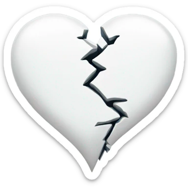 White broken heart  sticker