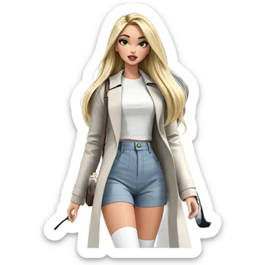 blonde girl outdoors with handbag sticker