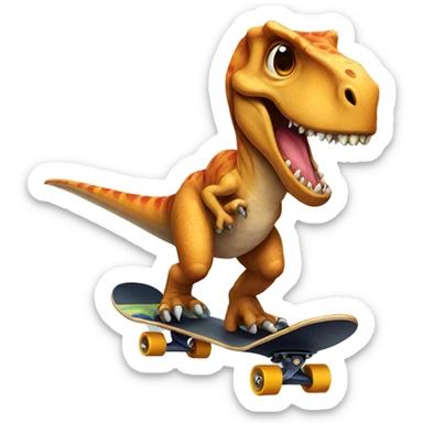 Dinosaur on a skateboard  sticker