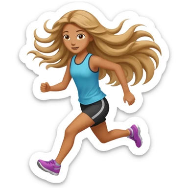 Aesthetic girl is running sticker