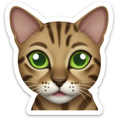 Sepia Bengal cat with Green eyes  sticker