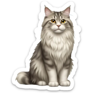 full-length Siberian cat sticker