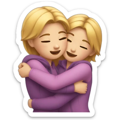 Hugs two girls sticker