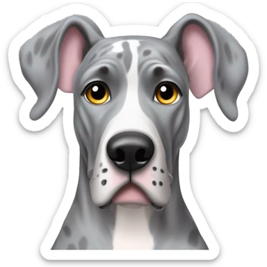 Merle grey Great Dane wearing a ballerina costume  sticker