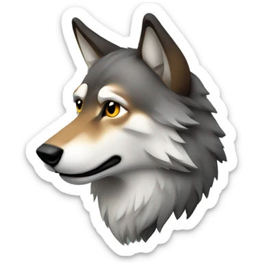 Kind wolf head in profile   sticker