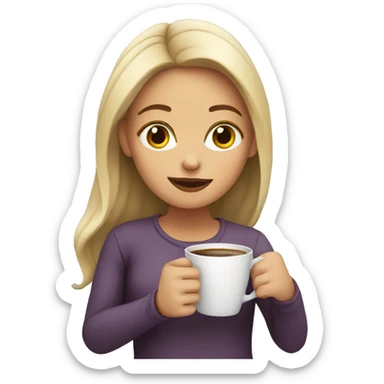 Girl drinking coffee  sticker