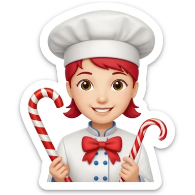 Decorator + candy cane, Candy Chef. sticker