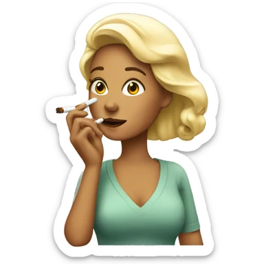 Woman smoking sigaret sticker