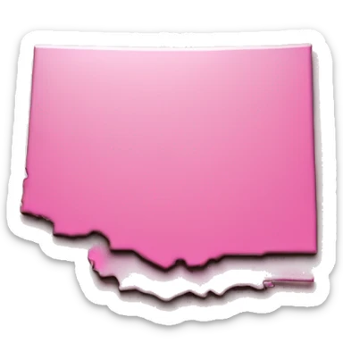 Pink state of Oklahoma shape sticker