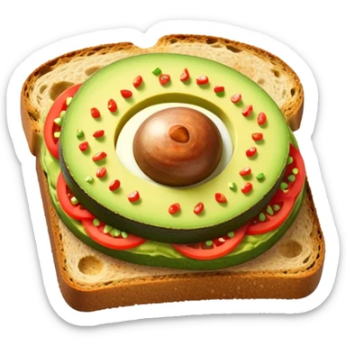Avocado toast, whole slice sticker