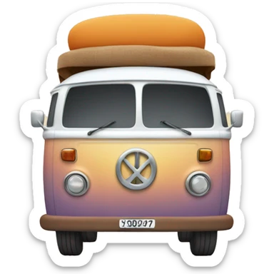 hippie van in soft autumn color scheme sticker
