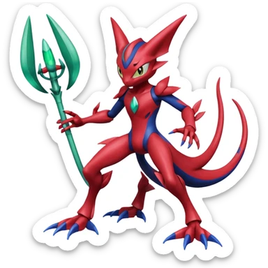 Inteleon-Greninja-Scizor-Pokémon-Fusion, full body sticker