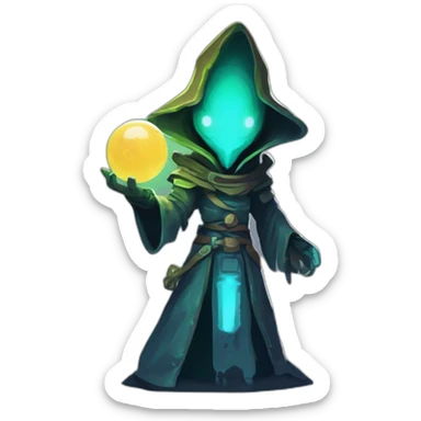 alien warlock futuristic roguelike rpg style inspired by slay the spire sticker