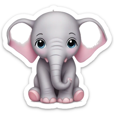 Baby pink elephant  sticker