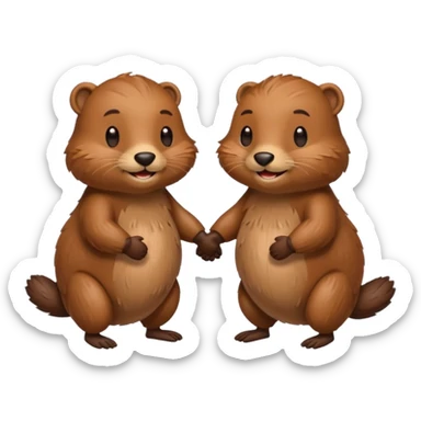 beavers in love sticker
