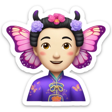 Beijing opera Mr butterflies,butterflies sticker