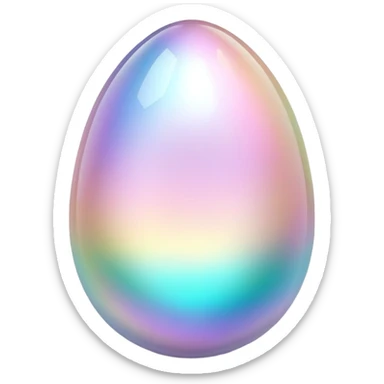 Sparkly glossy Pastel iridescent glass crystal egg sticker