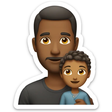 Kids with daddy  sticker
