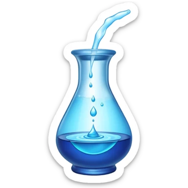 Blue potion bottle open with the liquid falling out (Upside-down with no cork and w/o handle) sticker