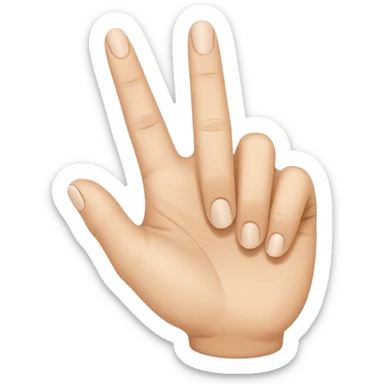 “Emoji-style hand making the letter ‘L’, with the index finger slightly curved. Clean, simple design, smooth shapes, neutral skin tone. White or transparent background, high resolution.” sticker