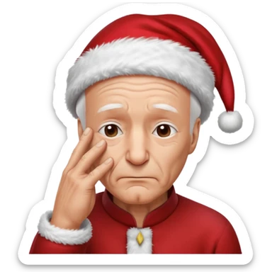 Picard face palm with santa hat sticker