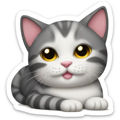 Snuggle cat sticker