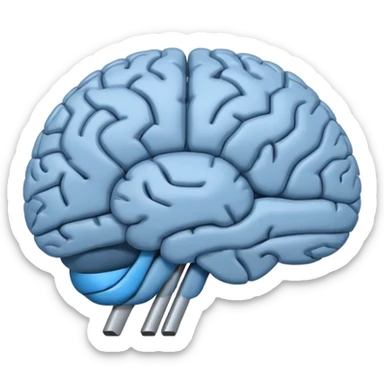 A simple emoji of a brain with a horizontal loading bar underneath, partially filled, flat emoji style, bold outline, minimal details sticker