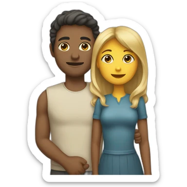 deux personnes qui se font un câlin sticker